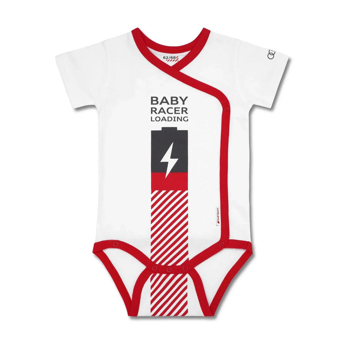 Audi Sport Baby Wickelbody weißrot Baumwolle
